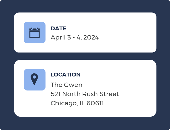 April 3 - 4 2024 at The Gwen in Chicago