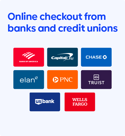 Online checkout from banks and credit unions